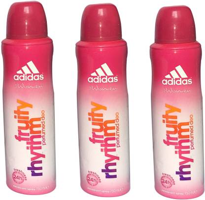 ADIDAS FRUITY RHYTHM OF 3) Deodorant Spray - For Women - Price in India, Buy ADIDAS FRUITY RHYTHM (PACK OF 3) Deodorant Spray - For Women Online In India, Reviews & Ratings | Flipkart.com