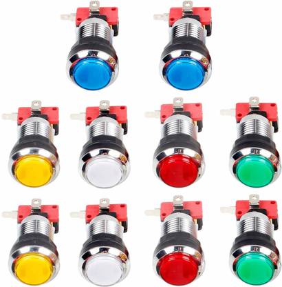 uxcell Game Push Button 33mm Round 12V LED Illuminated Push Button Switch with Micro Switch for Arcade Video Games Green 1pcs uxcell Game Push Button 33mm Round 12V LED Illuminated Push Button Switch with Micro Switch for Arcade Video Games Green 1pcs