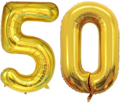 Flipkart.com | Bash N Splash Solid Golden Number Foil Balloon Fifty 50 ...