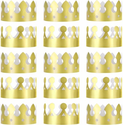 Siquk 27 Pieces Golden Paper Crown Party Gold Crowns Hats King Crowns for Party and Celebration 