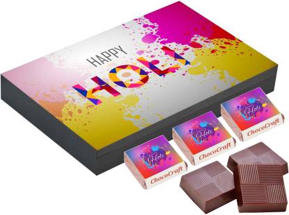 CHOCOCRAFT Holi festival gifts, 12 Chocolate Gift Box, unique holi festival Truffles