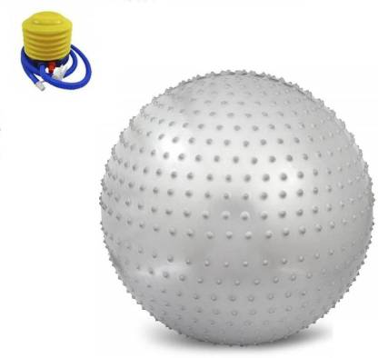 MEZIRE Fitness Grey Spikes Anti-burst 65 cm Gym Ball  (With Pump) Gym Ball