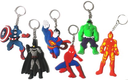 Avengers Keychain Keyring Marvel Captain America Spiderman Hulk Batman Iron Man 