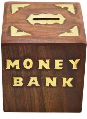 Alhind Handicraft Sheesham Wood Money Bank / coin Bank / Piggy Bank For Kids Handmade Wooden Wooden Money Bank Kids Piggy Coin Box Gifts Coin Bank