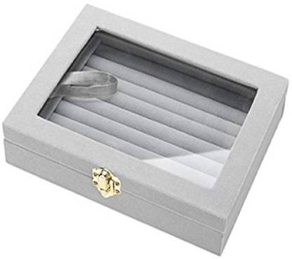 Futurekart Jewelry Ring Display Box Velvet Fabric Glass Tray Holder Storage Organizer Vanity In India Futurekart Jewelry Ring Display Box, Vanity Top Jewelry Box