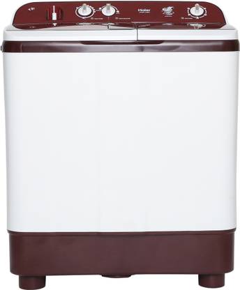 Haier 9 kg Semi Automatic Top Load White, Maroon (HTW90-1128BT)