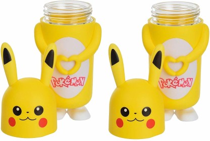 Pokemon Plastic Drinking BPA Free Water Bottle with Removable Straw Durable Perfect for Kids & Adults-600ml Multi Lightweight Leakproof Lid Pikachu Print Reusable One Size 