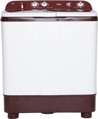 Haier 8 kg Semi Automatic Top Load White, Maroon (HTW80-1128BT)