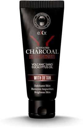 eXx Activated Charcoal face Scrub with DeTan & Eucalyptus essential oil, 100 gm Scrub