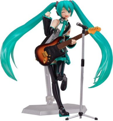 Guitar Hatsune Miku Action Anime Figure Toy Guitar PVC In Box 14CM NEW 