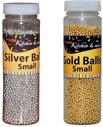 Ccds Silver 125 Gm And Gold 125 Gm Small Size Balls For Cake Decoration Sparkling Sugar Price In India Buy Ccds Silver 125 Gm And Gold 125 Gm Small Size Balls