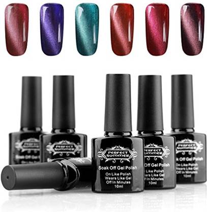 Perfect Summer Gel Nail Polish 3D Magnetic Charming Cat Eye Effect UvLed Light Soak Off Nail Lacquers French Manicure Nail Art - Pack Of 6 10Ml Each (Set 04) Red - Price Perfect Summer Gel Nail Polish 3D Magnetic Charming Cat Eye Effect UvLed Light Soak Off Nail Lacquers French Manicure Nail Art - Pack Of 6 10Ml Each (Set 04) Red - Price