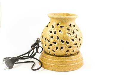 Lyallpur Stores Aroma Ceramic Electric Diffuser Matki Shape Leaf Cut Design Multicolour Oil Burner With Sandalwood Fragrance Oil Diffuser