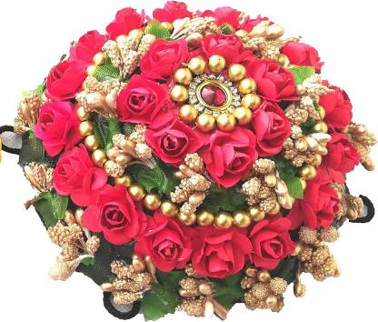 Three Elements foam flower jewellery set for haldi mehndi marriage and baby shower Bun