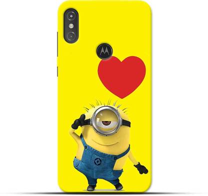Saavre Back Cover for Minion,Love,Heart,Yellow for MOTO ONE POWER