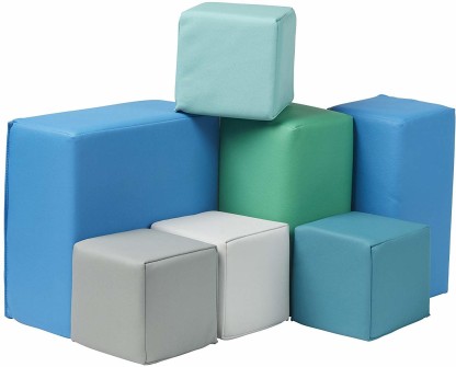 7-Piece Set Big Blocks ECR4Kids Softzone Foam Big Building Blocks Soft Play For Kids Contemporary 