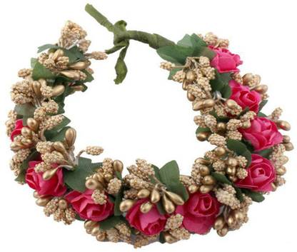 Dibha Bridal Flower Hair Gajra (Veni) Accessories For Wedding Women & Girls Velvet Gajra (Golden / Pink) Hair Accessory Set (Pink,Golden) Bun Price in India - Buy Dibha Bridal Flower Hair Gajra ( Dibha Bridal Flower Hair Gajra (Veni) Accessories For Wedding Women & Girls Velvet Gajra (Golden / Pink) Hair Accessory Set (Pink,Golden) Bun Price in India - Buy Dibha Bridal Flower Hair Gajra (