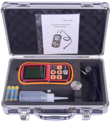 Acogedor Ultrasonic Thickness Gauge， Digital Ultrasonic Thickness Gauge Meter Tester， Ultrasonic Thickness Gauge Sound Velocity Meter Metal Depth Tester， Range 1.2~225mm