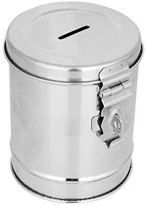 Sawan Shopping Mart Stainless Steel Round Shape Money Bank Piggy Banks Antique Coin Bank Box Money Organiser Gullak Coin Money Box Coin Box Case Gift Item Coin Bank Price In India Buy Sawan