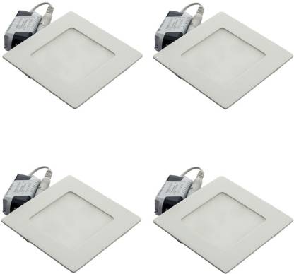Galaxy 6 Watt Led Square Slim Panel Light False Ceiling Pop Downlight Indoor White Pack Of 4 Recessed Lamp In India - In Ceiling Lights Square