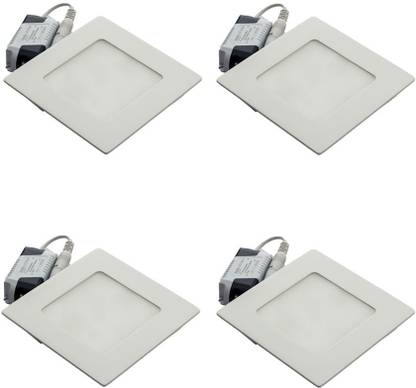 Galaxy 6 Watt Led Square Slim Panel Light False Ceiling Pop Downlight Indoor White Pack Of 4 Recessed Lamp In India - In Ceiling Lights Square Galaxy 6 Watt Led Square Slim Panel Light False Ceiling Pop Downlight Indoor White Pack Of 4 Recessed Lamp In India - In Ceiling Lights Square