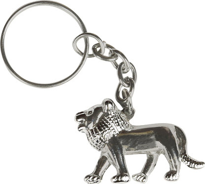 OMAYA Lion Metal Keychain (Silver) for 