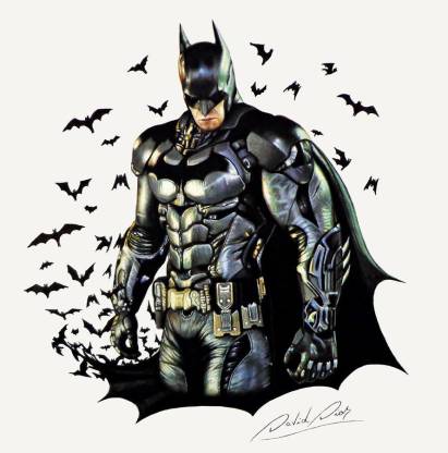 BATMAN WALL POSTER STICKER FOR BEDROOM,LIVING ROOM,OFFICES OF 300 GSM  (12x18 )inch WITHOUT FRAME with sticking paper Paper Print - Quotes &  Motivation posters in India - Buy art, film, design, movie,