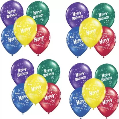 Radium 12" Radium Balloons Happy Birthday Printed Glow in dark Helium Party Baloons 