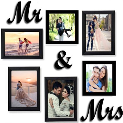 Photo Wall Clocks Hanging Multi Picture Frame Love Family Home Friends MDF 