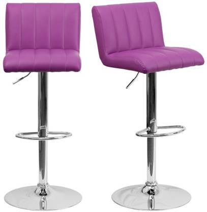 Swivel Bar Stool Chair, Purple Leather Bar Stools