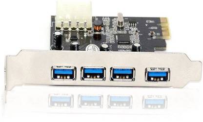 Edio 2 Ezone Pci E Express Add On Card Usb 3 0 Pci E Express Add On Card With 4 Ports And 5v 4 Pin Power Connector For Desktop Pc Uc067 Expansion Card Price In India Buy