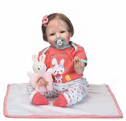 Pinky Reborn Handmade Lovely 22 Inch 55cm Soft Silicone Babies Baby Dolls Lifelike Realistic Baby Girl Newborn Baby Doll Cute Toddler Birthday Xmas Gift Handmade Lovely 22 Inch 55cm Soft Silicone