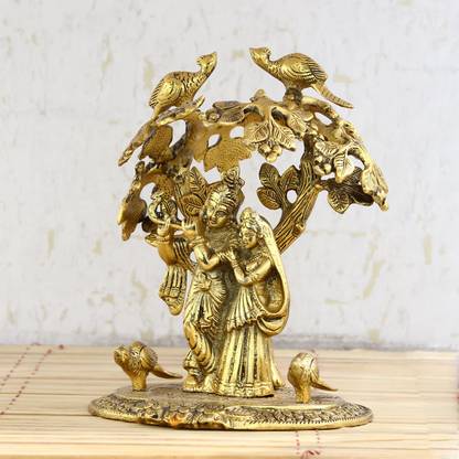 eCraftIndia Radha Krishna Standing under Tree Decorative Showpiece - 20 cm