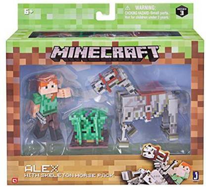 Minecraft Alex With Skeleton Horse Pack Alex With Skeleton Horse Pack Buy Action Figure Toys In India Shop For Minecraft Products In India Flipkart Com