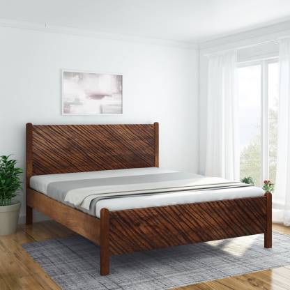 Tuscany Color Finish Niagara Sheesham Solid Wood Queen Bed – InLiving
