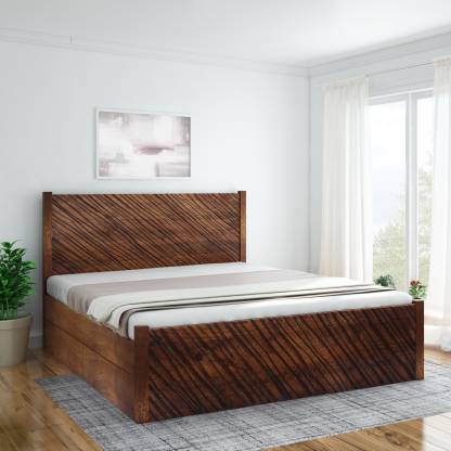 Stylish Design Niagara Sheesham Drawer Solid Wood King Drawer Bed – InLiving