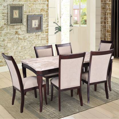 Royaloak Basel Stone 6 Seater Dining Set Price In India Buy Royaloak Basel Stone 6 Seater Dining Set Online At Flipkart Com