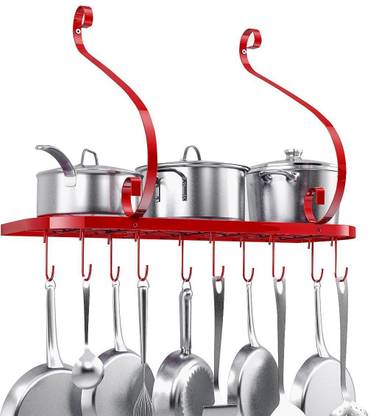 INDIAN STARLINE Wall Mount Metal Grid with Hanging Pots, Pan ...