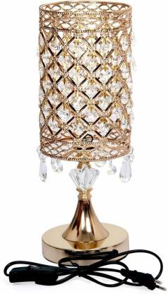 Vpllex Gold Crystal Table Lamps Night, Side Table Lamp For Living Room