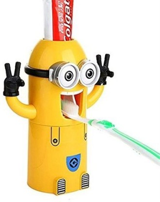 Minion Toothpaste Dispenser Kids Toothbrush Holder Minion Stickers Enclosed
