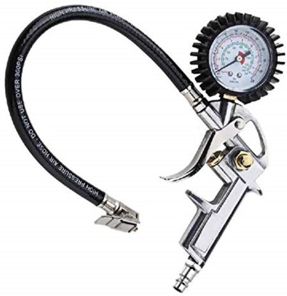 35cm/14 Rubber Hose Length Car Truck Motorcycle Tyre Tire Air Pressure Inflator Gauge Meter Tester Air Chuck and Compressor Accessories 0-220PSI Tire Inflator Gauge 