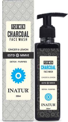 INATUR Men Charcoal Ginger and Lemon Detox & Purifies Skin  Face Wash