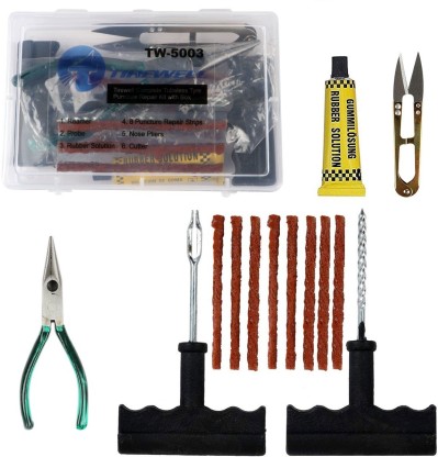 tractor motorcycle jeep ATV JZK 11 x Heavy duty tyre repair kit car tyre puncture repair tool set with storage box for auto truck 