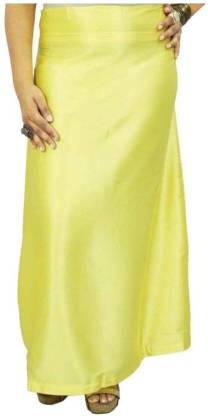 Dx Point Lemon Green Satin Petticoat Satin Blend Petticoat