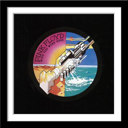 Pink Floyd Wish You Were Here Album Cover Art Rock Music Poster Collection Small Poster Paper Framed 12 X 12 Inches Multi Colour Paper Print