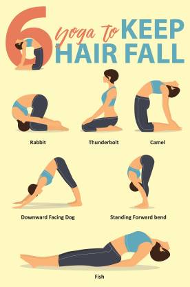Poster - Six Yoga Poses to reduce Hair Fall, 12x18 inches Fine Art Print -  Quotes & Motivation, Educational, Sports, Art & Paintings posters in India  - Buy art, film, design, movie,