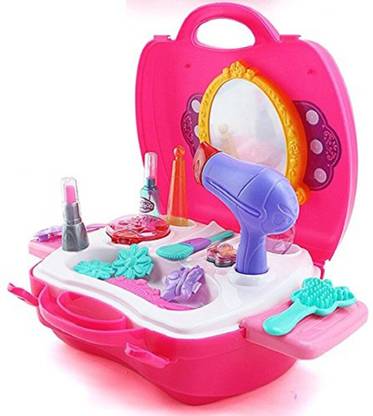 Antilia Makeup Kit And Beauty Set Fashion Vanity Suitcase For Girls 21 Pcs Role Play Pink 21pc Antilia Makeup Kit And Beauty Set, Rewardbig Makeup Vanity Toy Set 21pcs