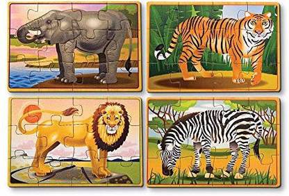MELISSA & DOUG Wild Animals 4-in-1 Wooden Jigsaw Puzzles in a Storage Box (48 pcs) - Wild Animals 4-in-1 Wooden Jigsaw Puzzles in a Storage Box (48 pcs) . shop for MELISSA MELISSA & DOUG Wild Animals 4-in-1 Wooden Jigsaw Puzzles in a Storage Box (48 pcs) - Wild Animals 4-in-1 Wooden Jigsaw Puzzles in a Storage Box (48 pcs) . shop for MELISSA