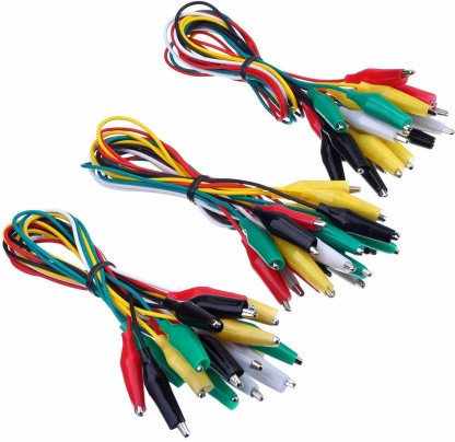 Fielect Multimeter Test Leads Digital Multimeter Probe Tester Wire Pen Cable with Alligator Clips 2PCS with Alligator Clips 