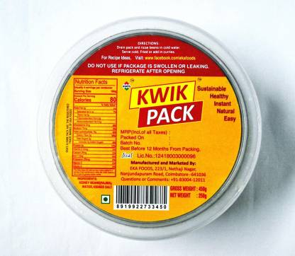 kwikpack Canned Kidney Beans(Rajma) 450 Grams (Pack of 4) Beans
